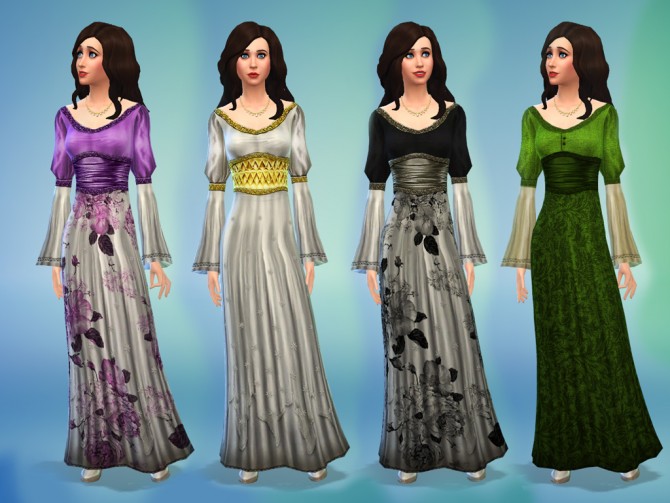 Sims 4 Medieval Times dress by nikova at Mod The Sims