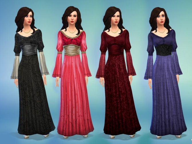 Sims 4 Medieval Times dress by nikova at Mod The Sims