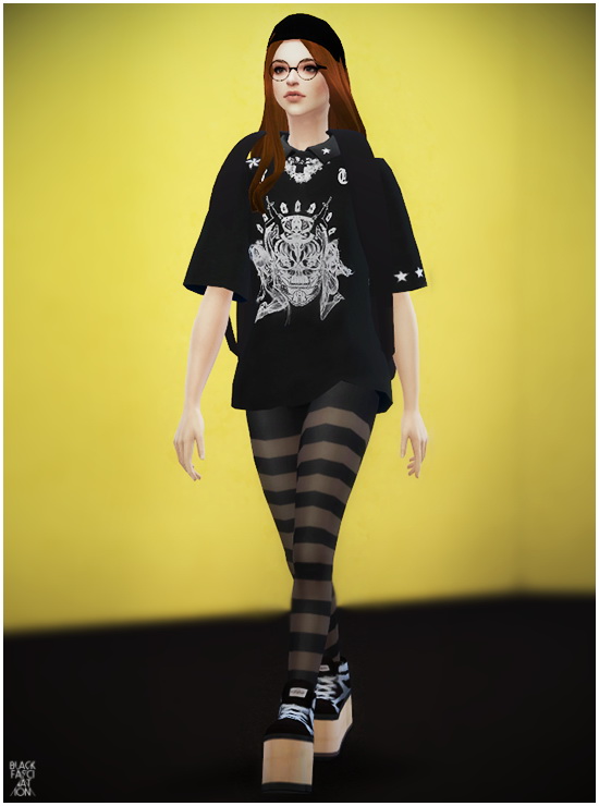 Sims 4 S4 Female big shirts at Black le