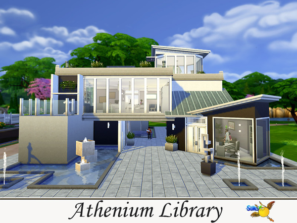 Sims 4 Athenium Library by Evi at TSR