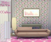 Modern pink walls by Christine at CC4Sims