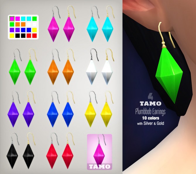 Sims 4 PlumbBob Earrings at Tamo