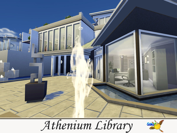 Sims 4 Athenium Library by Evi at TSR