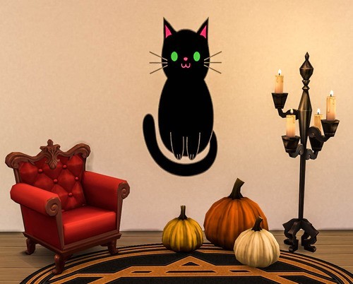 Sims 4 Cute Halloween Wallpaper Decals at Ohmyglobsims