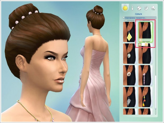Sims 4 Wedding hair pearl studs at Sims by Severinka