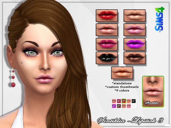 Sims 4 Lipstick 3 and Eyeshadow 2 at Sintiklia Sims