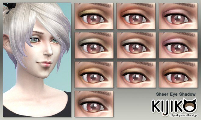 Sims 4 Sheer Eyeshadow and Lip Gloss at Kijiko