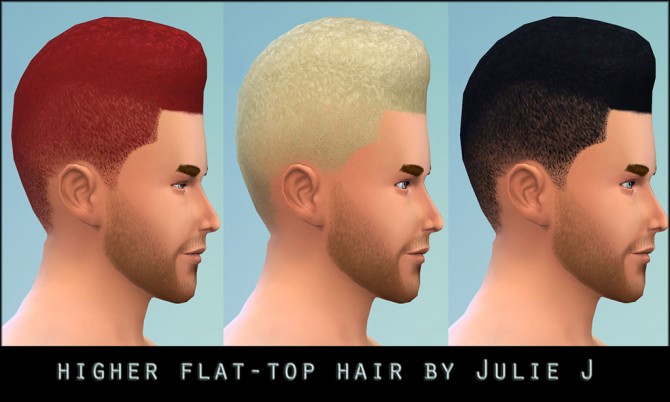 Sims 4 Higher Flattop Hair for Males by Julie J at Mod The Sims