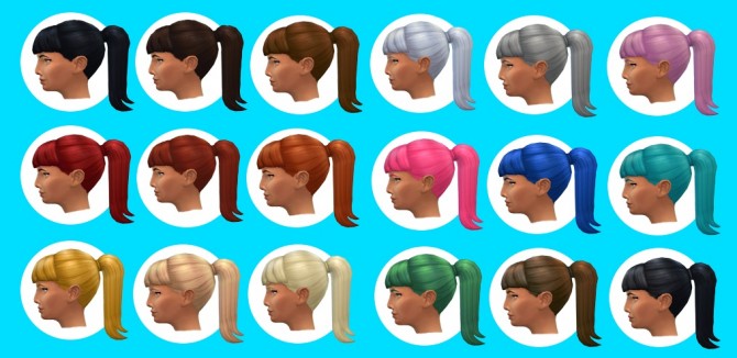 Sims 4 Long Ponytail with Bangs New Hair Mesh by WTFeathers at Mod The Sims