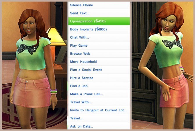 Sims 4 Lipoaspiration and Body Implants by mrclopes at Mod The Sims