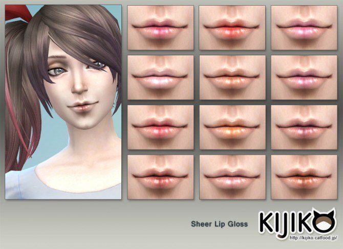 Sims 4 Sheer Eyeshadow and Lip Gloss at Kijiko