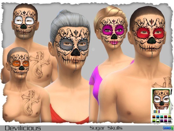 Sims 4 Sugar Skull mask by Devilicious at TSR