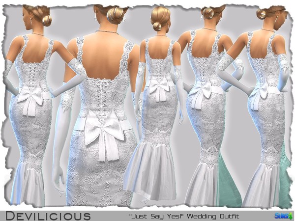 Sims 4 Just Say Yes! Wedding Outfit by Devilicious at TSR