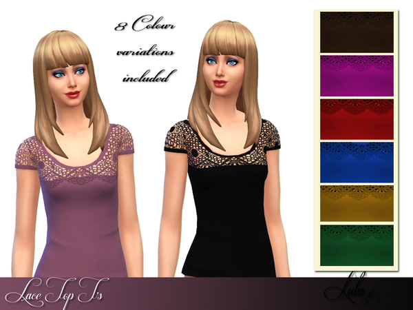 Sims 4 Lacy T Shirts by Lulu265 at TSR
