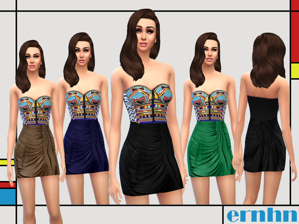Sims 4 Authentic Bustier Dress by ernhn at TSR