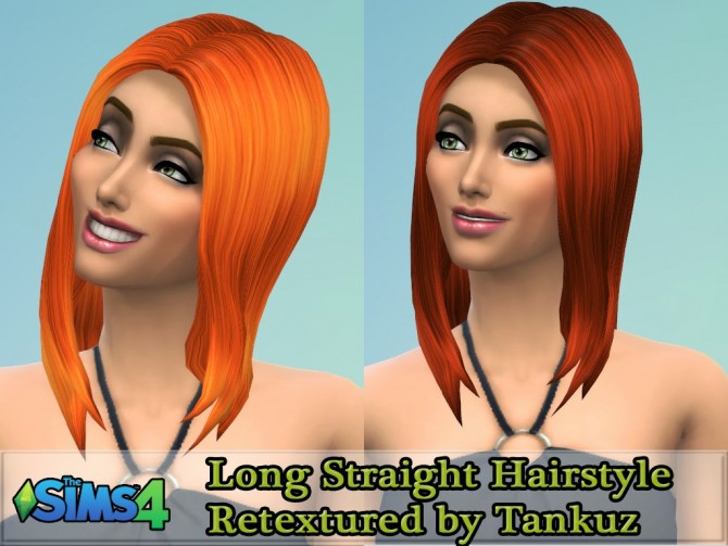 Sims 4 Long Straight Hairstyle Retexture at Tankuz Sims4