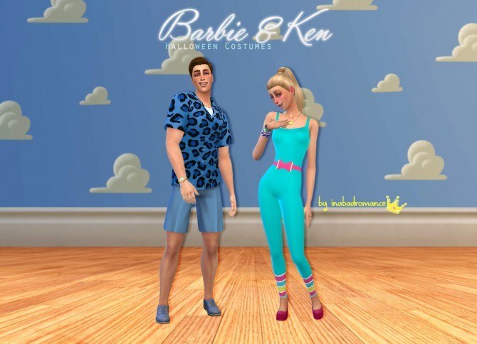 Sims 4 Barbie & Ken Halloween costumes at In a bad Romance