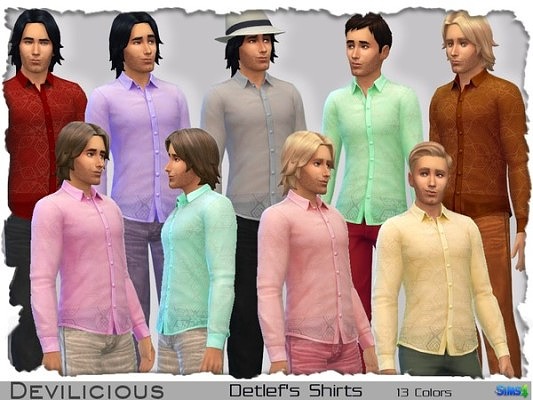 Detlef's Shirts, 13 In 1 by Devilicious at TSR » Sims 4 Updates