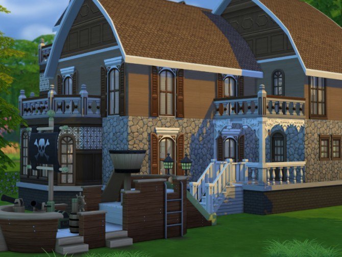 Sims 4 Gingerbread Victorian house by Christine at CC4Sims