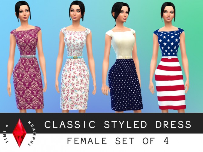 Sims 4 Set of 4 dresses at Sims 4 Krampus