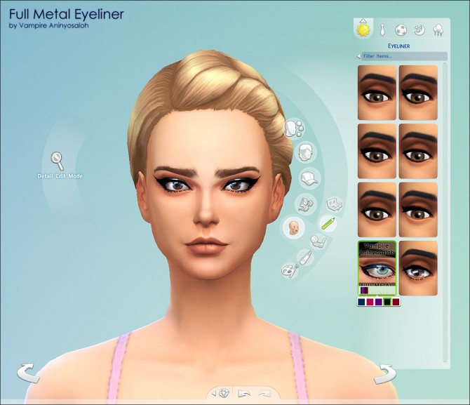 Sims 4 Full Metal Eyeliner 5 colors by Vampire aninyosaloh at Mod The Sims