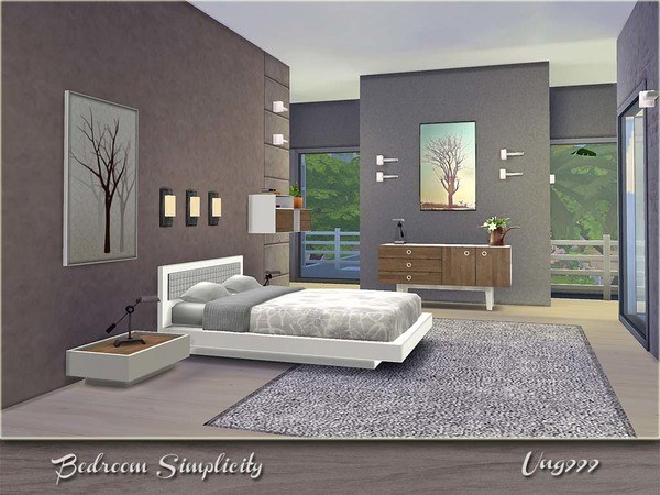 Sims 4 Simplicity Bedroom by ung999 at TSR