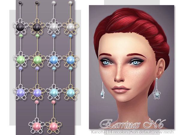 Sims 4 Earrings N6 by KanoYa at TSR