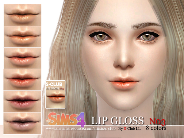 Sims 4 LL Lipstick Glossy 03 by S Club at TSR