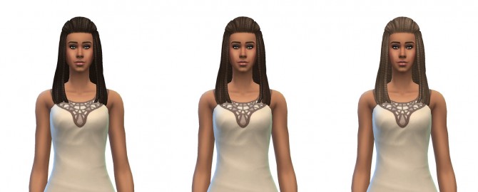 Sims 4 Long Braided hair edit at Busted Pixels