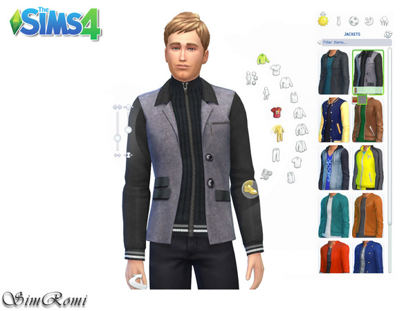 Leather and Wool Jacket by simromi at TSR » Sims 4 Updates