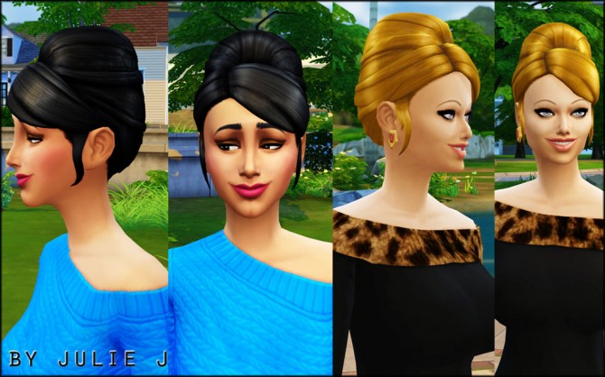 Sims 4 Higher Updo Hair for Females by Julie J at Mod The Sims