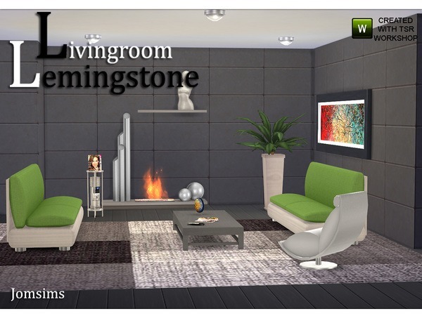 Sims 4 Living Room Lemingstone by Jomsims at TSR