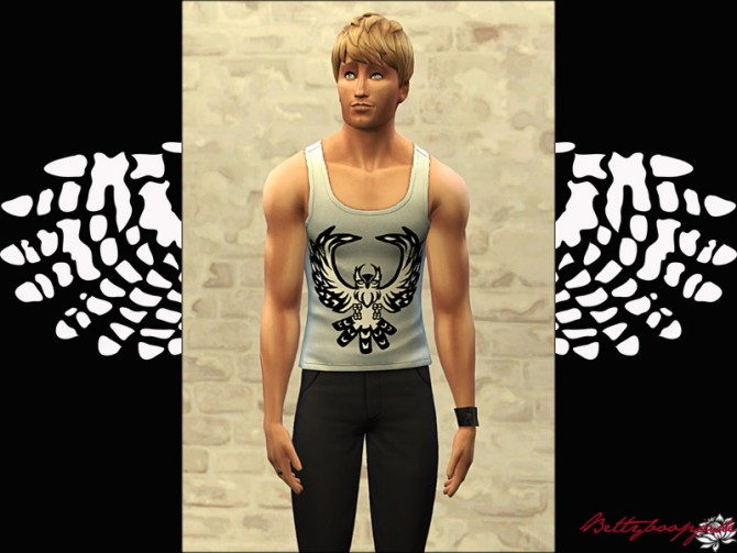 Sims 4 HIBOU TRIBAL shirt by Bettyboopjade at Sims Artists