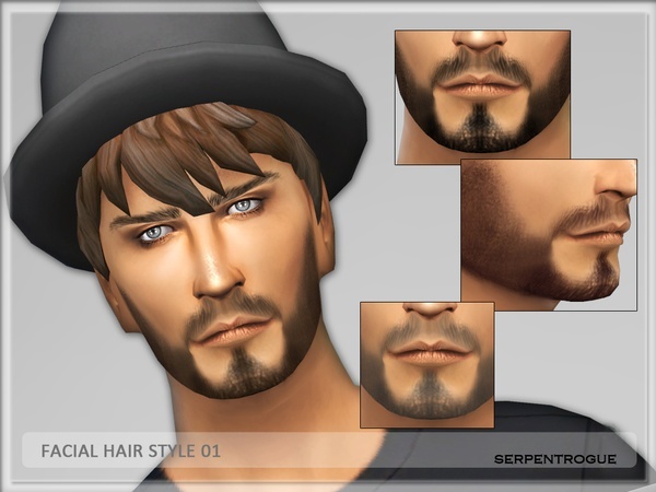 Sims 4 Facial Hair style 01 by Serpentrogue at TSR