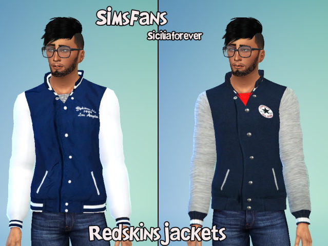 Sims 4 Redskins jackets by Siciliaforever at Sims Fans