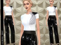 Glitter Pants and Bow Top by JinxTrinity at TSR