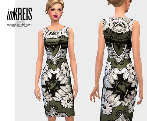 Sims 4 Paris catwalks inspired dress at Ecoast