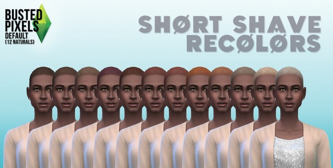 Sims 4 Short shave hair recolors at Busted Pixels