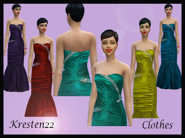 Sims 4 Siren Dress Multicolor by Kresten 22 at Sims Fans