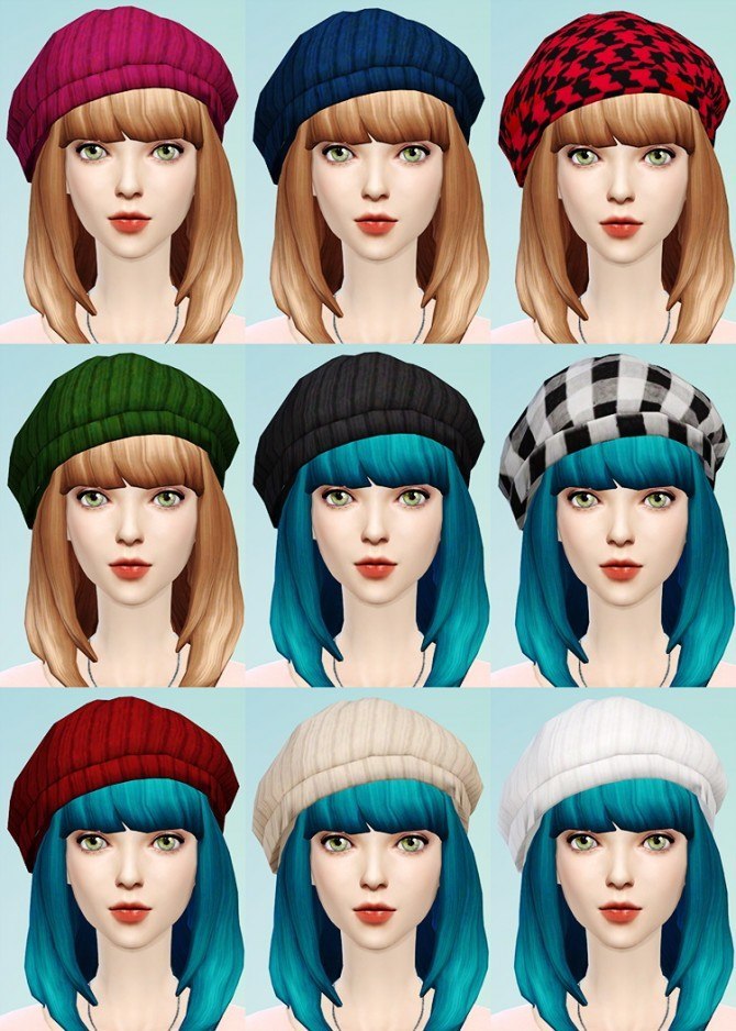 Sims 4 Knit Beret and Cat Ear Beanies at JSBoutique