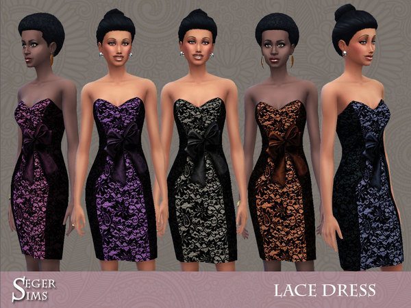 Sims 4 8 Lace Dresses by SegerSims at TSR