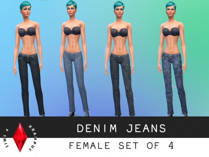 Sims 4 4 pairs of jeans for her at Sims 4 Krampus