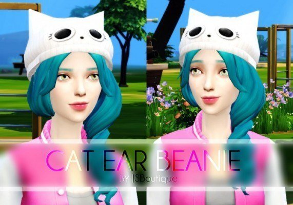 Knit Beret and Cat Ear Beanies at JSBoutique » Sims 4 Updates