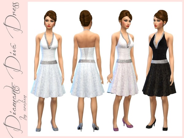 Sims 4 Diamante Diva Dress by Arelien at TSR