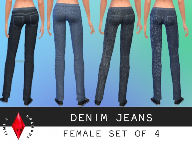 Sims 4 4 pairs of jeans for her at Sims 4 Krampus