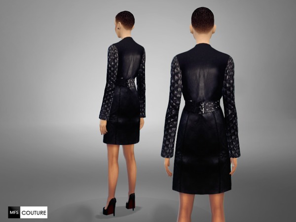 Sims 4 Leather Trench Coat by MissFortune at TSR