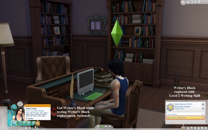 Sims 4 Overcome Writers Block Objective Replacement by ReubenHood at Mod The Sims