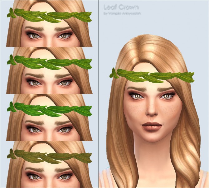 Sims 4 Leaf Crown 4 colors by Vampire aninyosaloh at Mod The Sims