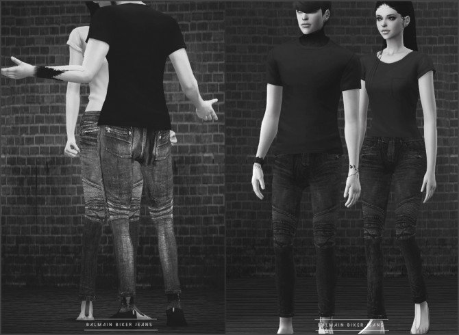 Sims 4 S4* Biker jeans at Black le