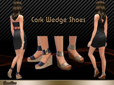 Cork Wedge Shoes by Canelline at TSR
